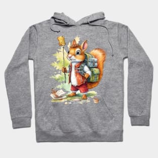 Watercolor Adventure Squirrel #1 Hoodie